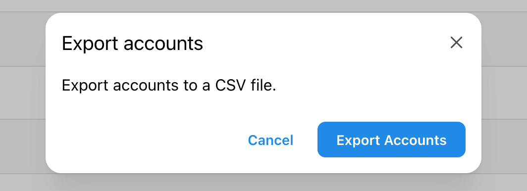 Export accounts